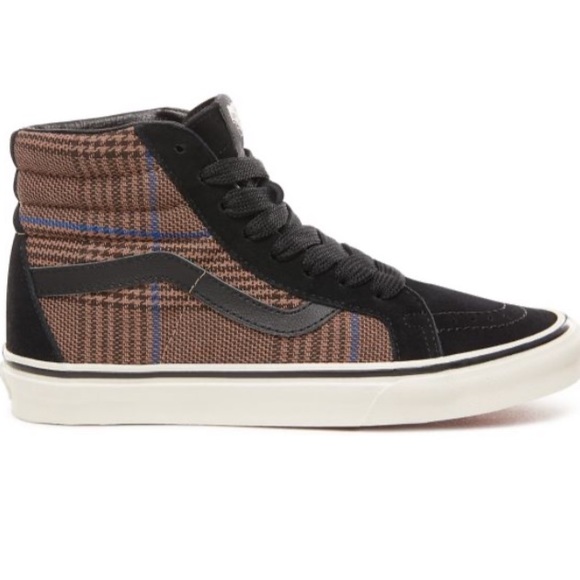plaid high top vans